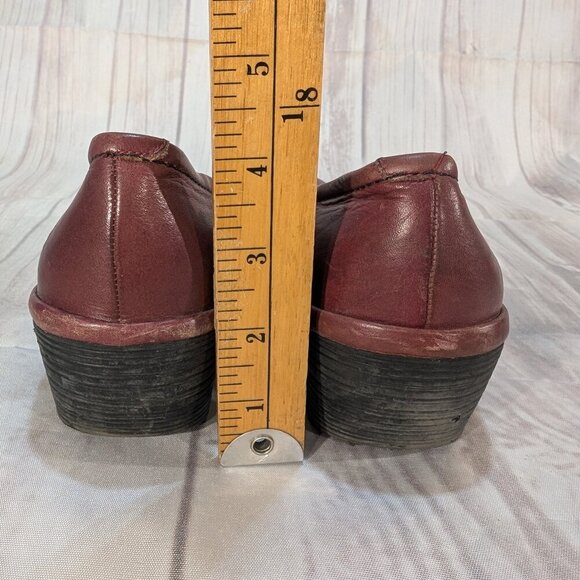 FLY London Yaji Wedge Slip-On Shoes - Burgundy Leather Women 39 - Picture 5 of 8